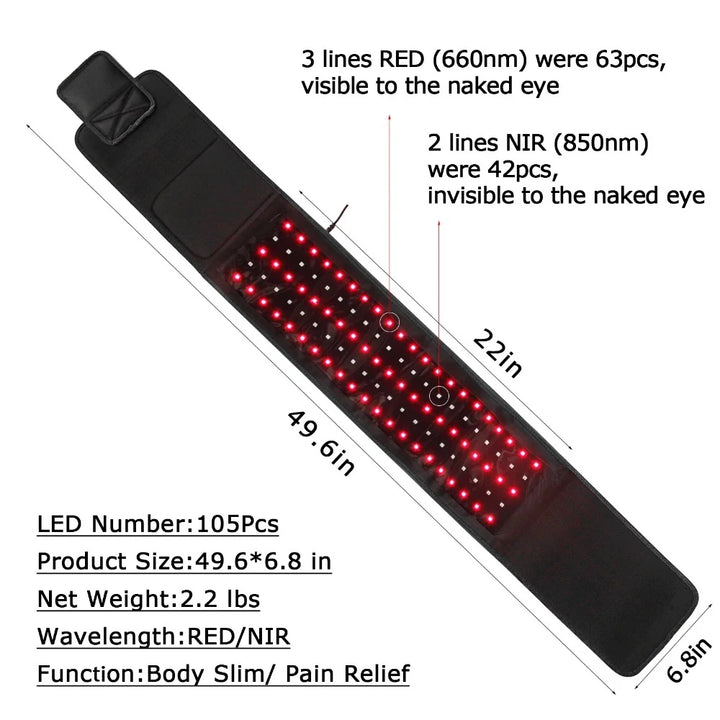 LED Therapy Belt – Pain Relief & Slimming + Goggles
